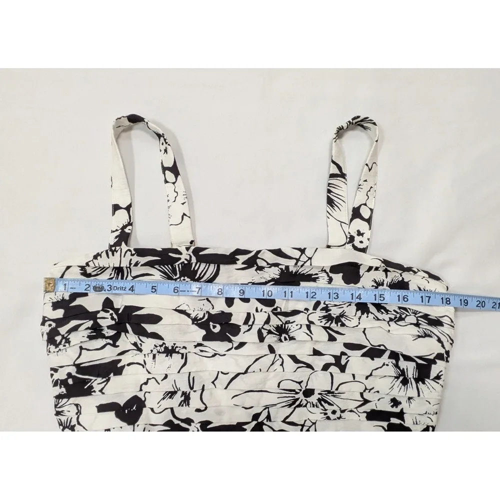 Abercrombie & Fitch Emerson Tiered Maxi Dress Black White Floral XL - NWT